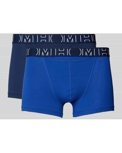 Hom Boxershorts mit elastischem Label-Bund im 2er-Pack - Blau