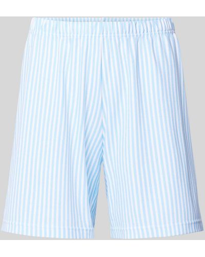 Mey Shorts mit Streifenmuster und elastischem Bund - Blau