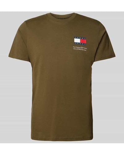 Tommy Hilfiger T-Shirt mit Label-Print - Grün