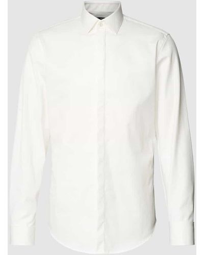 Jake*s Slim Fit Business-Hemd mit Kentkragen - Weiß