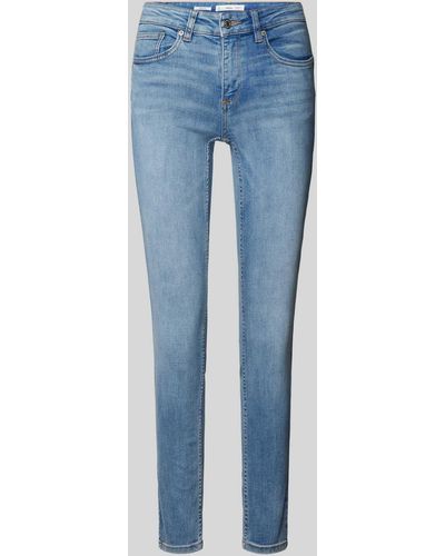 Mango Skinny Fit Jeans im 5-Pocket-Design Modell 'PUSHUP' - Blau