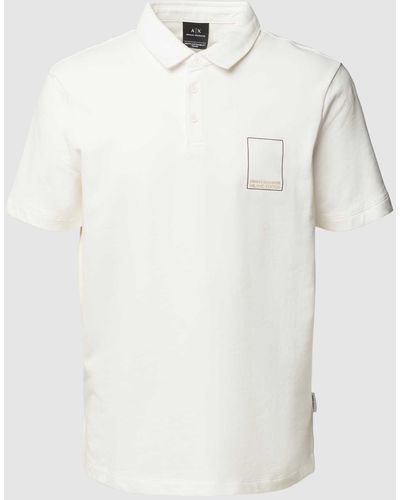 Armani Exchange Regular Fit Poloshirt Met Labeldetail - Wit