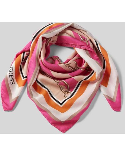 Guess Tuch mit Label-Print Modell 'FOULARD' - Pink