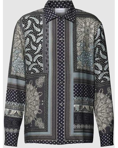 Baldessarini Freizeithemd aus Lyocell mit Allover-Muster - Grau