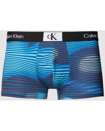 Calvin Klein Trunks mit Allover-Muster - Blau