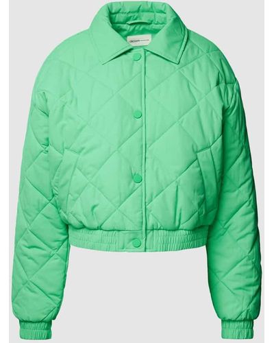 Tom Tailor Denim Jacke mit seitlichen Eingrifftaschen Modell 'QUILTED' - Grün