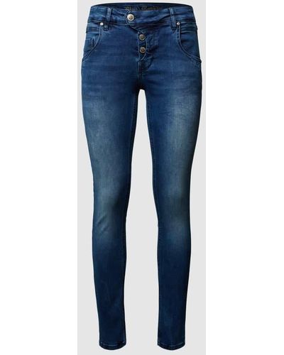 Blue Monkey Skinny Fit Jeans mit Stretch-Anteil Modell 'Manie' - Blau