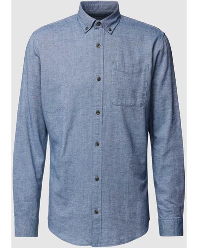 Jack & Jones Regular Fit Vrijetijdsoverhemd Met Button-downkraag - Blauw