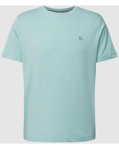 Lerros T-Shirt mit Label-Stitching - Grün