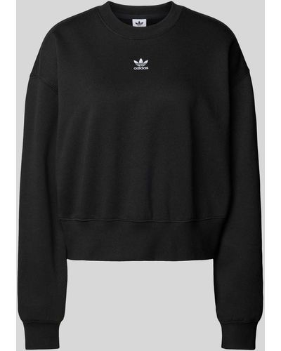 adidas Originals Sweatshirt Met Labelstitching - Zwart