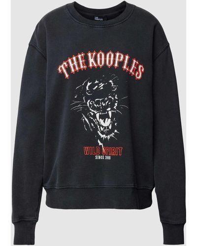 The Kooples Sweatshirt mit Motiv-Print - Blau