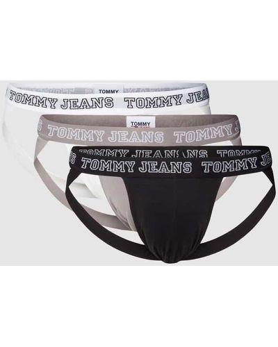 Tommy Hilfiger Jockstrap mit elastischem Logo-Bund im 3er-Pack - Grau