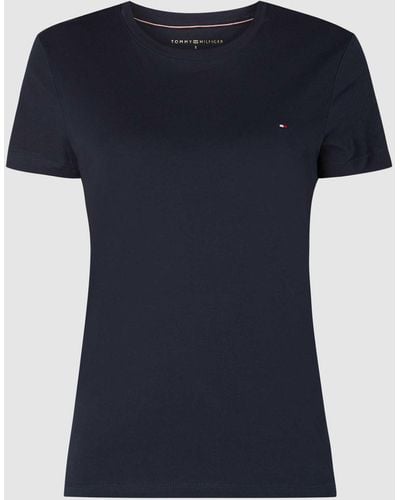 Tommy Hilfiger T-Shirt aus Organic Cotton mit Logo-Stickerei - Blau