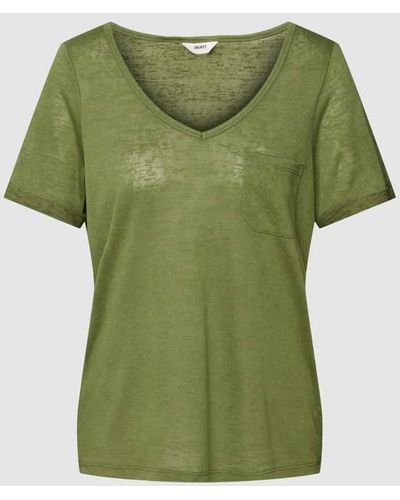 Object T-Shirt mit Brusttasche Modell 'TESSI' - Grün