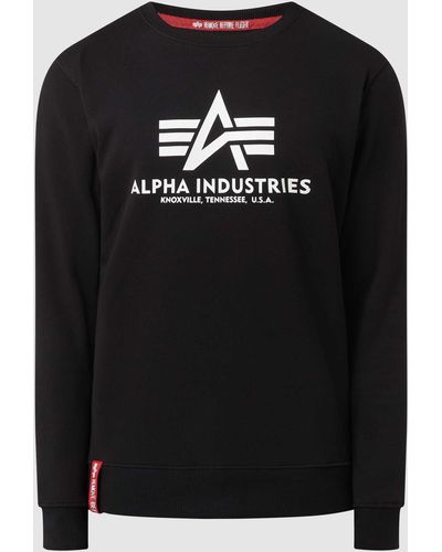 Alpha Industries 'basic Sweater' Met Logoprint - Zwart