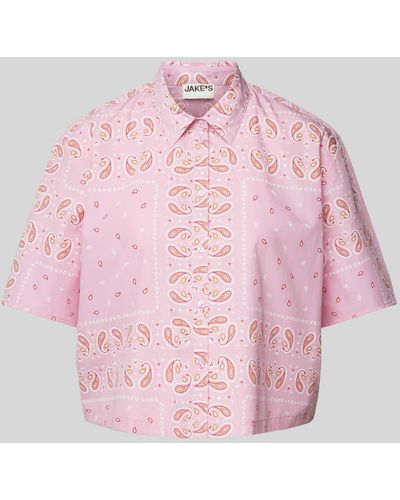 Jake*s Bluse mit Paisley-Muster - Pink