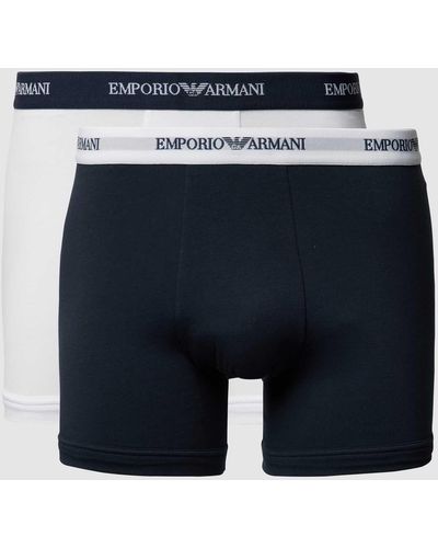 Emporio Armani Boxershort Van Katoenmix Met Elastische Logoband - Blauw