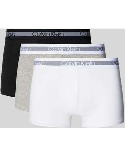 Calvin Klein Trunks mit elastischem Logo-Bund im 3er-Pack - Weiß
