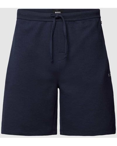 BOSS Regular Fit Shorts mit Label-Stitching - Blau