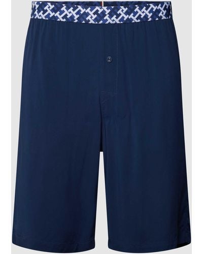 Tommy Hilfiger Pyjama-Shorts aus Viskose Modell 'WOVEN' - Blau