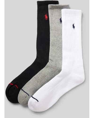 Polo Ralph Lauren Socken mit Logo-Stitching im 3er-Pack - Weiß