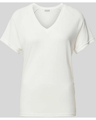 Fransa T-Shirt mit V-Ausschnitt Modell 'Joselyn' - Weiß