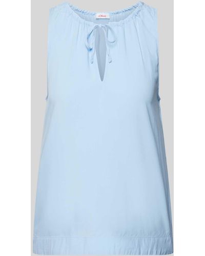S.oliver Blusenshirt aus Viskose mit Raffungen - Blau