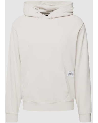 Replay Hoodie mit Label-Patch - Weiß