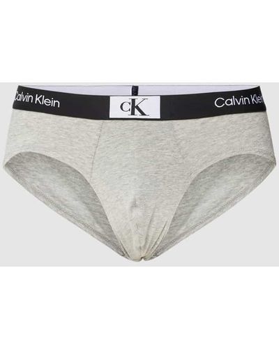 Calvin Klein Slip mit Label-Detail - Grau