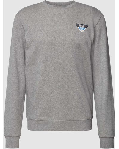 EA7 Sweatshirt Met Labelprint - Grijs