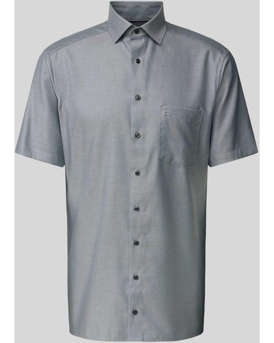 Olymp Modern Fit Zakelijk Overhemd Met Borstzak - Blauw
