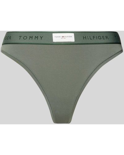 Tommy Hilfiger String mit Label-Patch Modell 'ESTABLISHED' - Grün