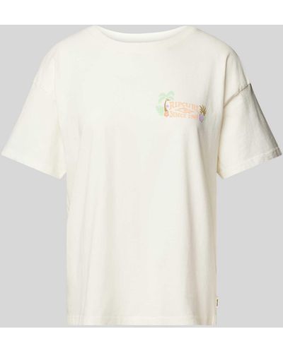 Rip Curl T-shirt Met Labelprint - Naturel