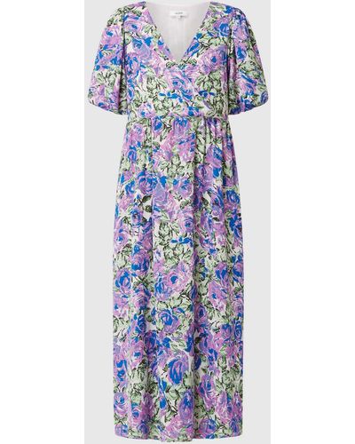 Mbym Maxi-jurk Met Bloemenmotief - Blauw