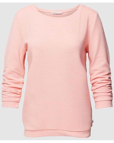 Tom Tailor Denim Sweatshirt mit 3/4-Arm in unifarbenem Design - Pink