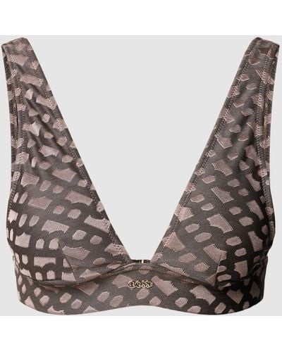 BOSS Bikini-Oberteil mit Allover-Muster Modell 'BEATRIX' - Grau