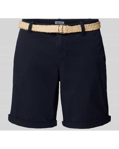 Esprit Regular Fit Shorts mit Gürtel - Blau