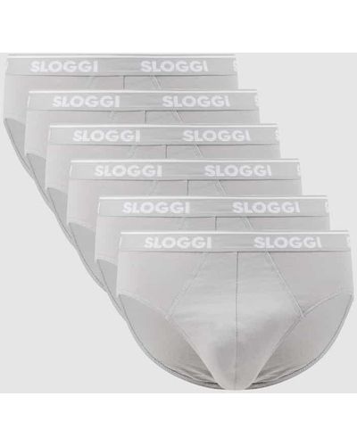 Sloggi Slip mit Stretch-Anteil im 6er-Pack - Weiß