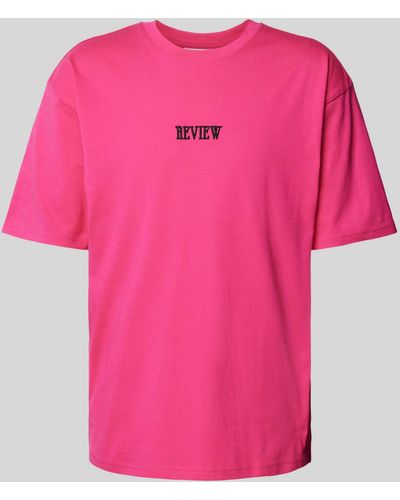 Review T-shirt Met Labelstitching - Roze