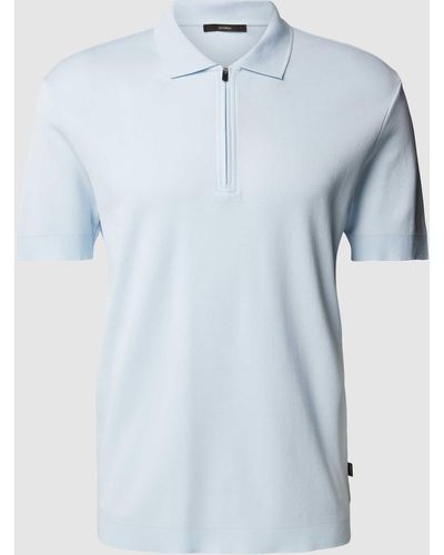 Windsor. Regular Fit Poloshirt Met Labeldetail - Blauw