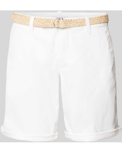 Esprit Regular Fit Shorts mit Gürtel - Weiß