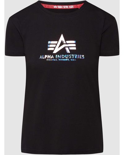 Alpha Industries T-Shirt mit Logo - Schwarz