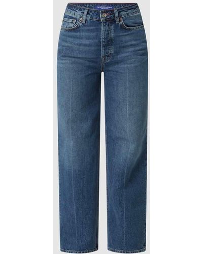 Scotch & Soda Straight Fit High Rise Jeans aus Bio-Baumwolle Modell 'The Ripple' - Blau