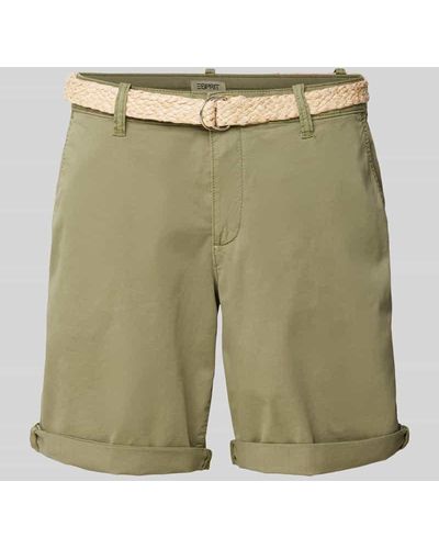 Esprit Regular Fit Shorts mit Gürtel - Grün