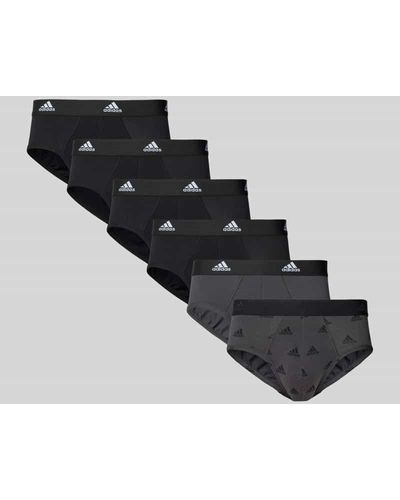 adidas Slip mit elastischem Logo-Bund im 6er-Pack - Schwarz