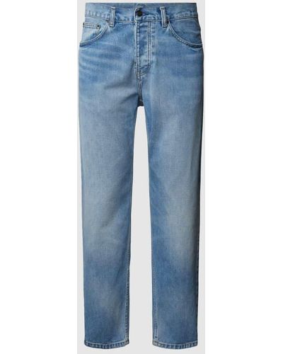 Carhartt Regular Fit Jeans im Used-Look - Blau
