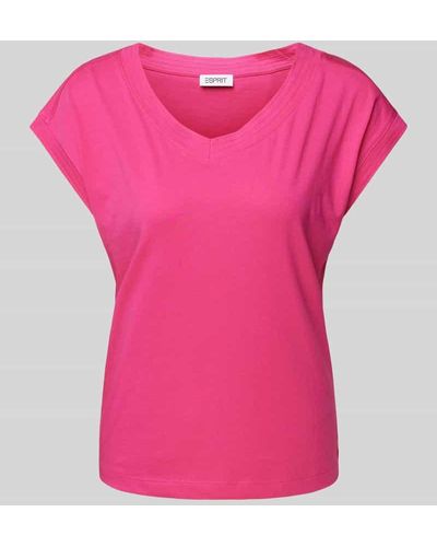 Esprit T-Shirt mit Kappärmeln - Pink