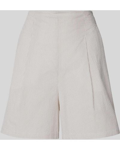 Max Mara Regular Fit Shorts mit Bundfalten Modell 'CANALE' - Weiß