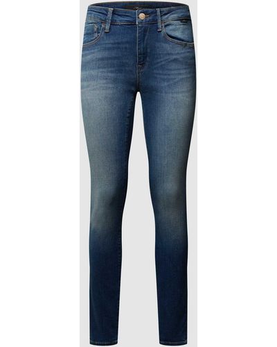 Mavi Super Skinny Fit Jeans Met Stretch, Model 'adriana' - Blauw