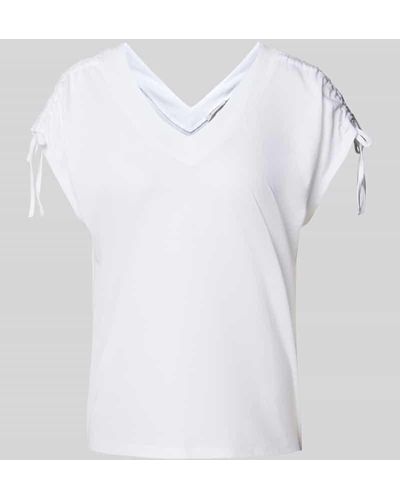 S.oliver T-Shirt mit V-Ausschnitt - Weiß